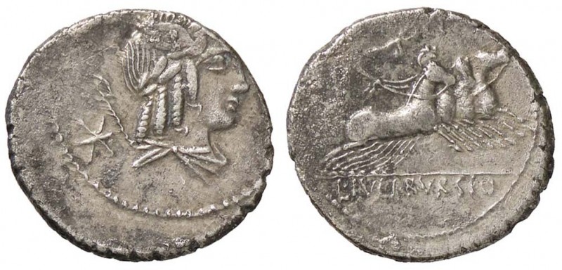 ROMANE REPUBBLICANE - JULIA - L. Julius Bursio (85 a.C.) - Denario - Testa di Ap...