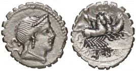 ROMANE REPUBBLICANE - NAEVIA - C. Naevius Balbus (79 a.C.) - Denario serrato - Testa di Venere a d. /R La Vittoria su triga a d. B. 6; Cr. 382/1 (AG g...