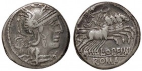 ROMANE REPUBBLICANE - OPIMIA - L. Opimius (131 a.C.) - Denario - Testa di Roma a d. /R La Vittoria su quadriga verso d. B. 12; Cr. 253/1 (AG g. 3,89)...