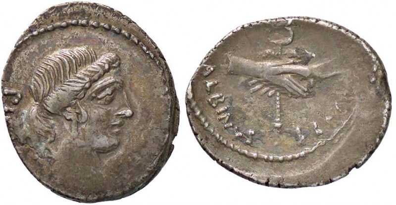 ROMANE REPUBBLICANE - POSTUMIA - C. Postumius (74 a.C.) - Denario - Testa della ...