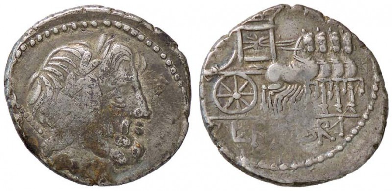ROMANE REPUBBLICANE - RUBRIA - L. Rubrius Dossenus (87 a.C.) - Denario - Testa d...