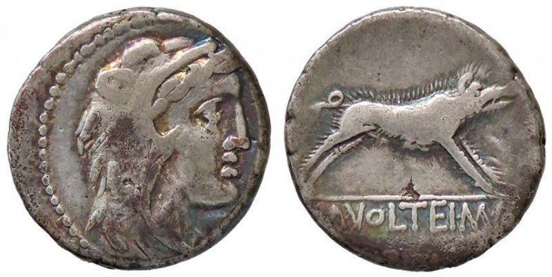 ROMANE REPUBBLICANE - VOLTEIA - M. Volteius M. f. (78 a.C.) - Denario - Testa di...