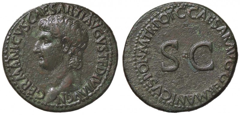ROMANE IMPERIALI - Germanico († 19) - Asse - Testa a s. /R SC entro scritta C. 1...