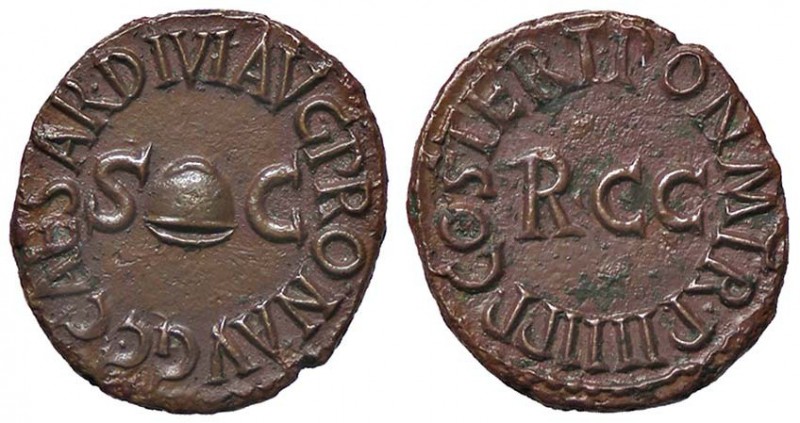 ROMANE IMPERIALI - Caligola (37-41) - Quadrante - Pileo /R RCC entro scritta cir...