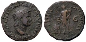 ROMANE IMPERIALI - Nerone (54-68) - Asse - Testa laureata a d. /R Il Genio stante a s. presso un altare acceso con patera e cornucopia C. 107 (AE g. 9...