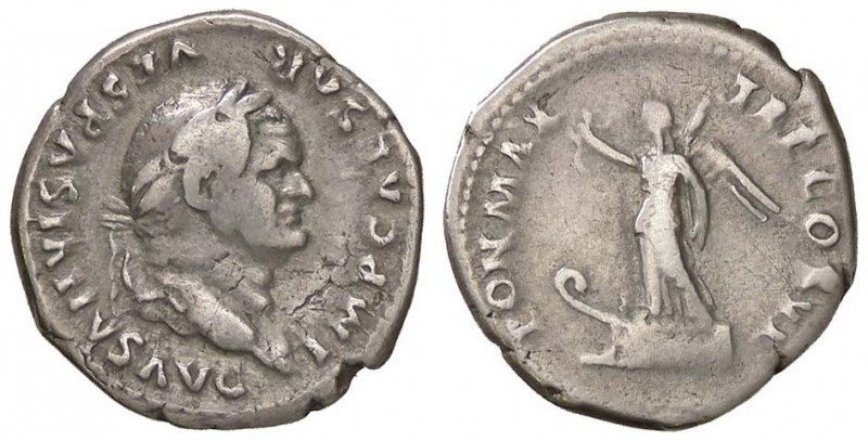 ROMANE IMPERIALI - Vespasiano (69-79) - Denario - Testa laureata a d. /R La Vitt...