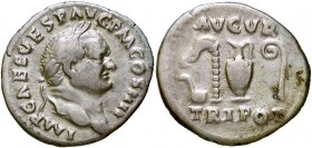 ROMANE IMPERIALI - Vespasiano (69-79) - Denario - Busto laureato a d. /R Strumenti sacrificali C. 42/45 (AG g. 3,18)
BB/qBB