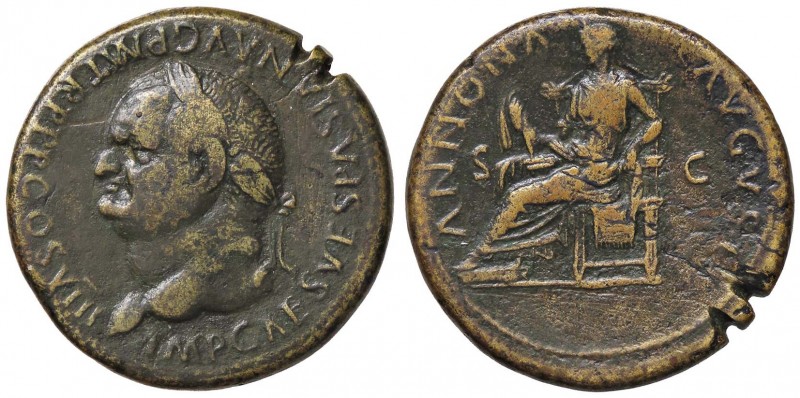 ROMANE IMPERIALI - Vespasiano (69-79) - Sesterzio - Testa laureata a s. /R L'Abb...