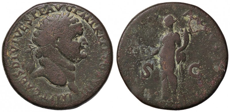 ROMANE IMPERIALI - Tito (79-81) - Sesterzio - Testa laureata a d. /R La Pace sta...