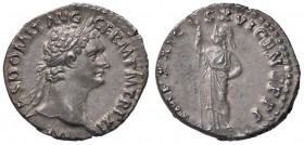 ROMANE IMPERIALI - Domiziano (81-96) - Denario - Busto laureato a d. /R Minerva stante a s. con lancia C. 271; RIC 169 (AG g. 3,6) Delicata patina su ...