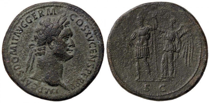 ROMANE IMPERIALI - Domiziano (81-96) - Sesterzio - Testa laureata a d. /R Domizi...