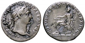 ROMANE IMPERIALI - Traiano (98-117) - Denario - Testa laureata a d. /R L'Equità seduta a s. con bilancia e cornucopia C. 86 (AG g. 3,4)
qSPL