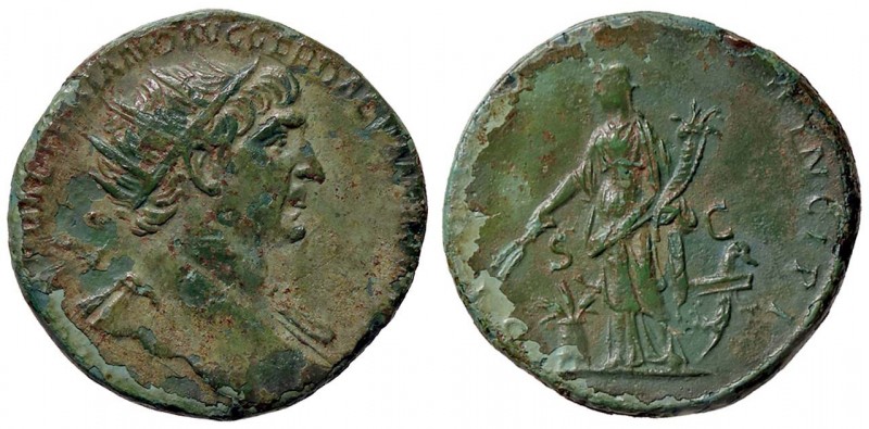 ROMANE IMPERIALI - Traiano (98-117) - Dupondio - Busto radiato a d. /R L'Abbonda...