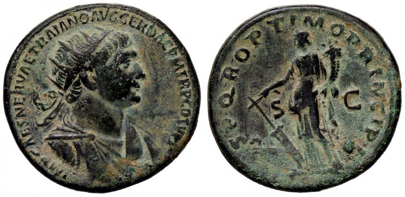 ROMANE IMPERIALI - Traiano (98-117) - Dupondio - Testa radiata a d. /R La Fortun...