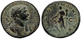 ROMANE IMPERIALI - Traiano (98-117) - Dupondio - Testa radiata a d. /R La Fortuna stante a s. con timone e cornucopia C. 479 (AE g. 13,07)
BB