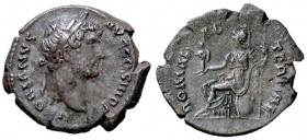 ROMANE IMPERIALI - Adriano (117-138) - Denario - Testa laureata a d. /R Roma seduta a s. con palladium e scettro C. 1312 (AG g. 3,36)
BB-SPL