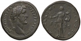 ROMANE IMPERIALI - Antonino Pio (138-161) - Sesterzio - Testa laureata a d. /R Apollo stante a s. con patera e lira C. 62 (AE g. 26,92)
BB+