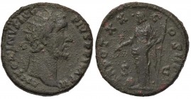 ROMANE IMPERIALI - Antonino Pio (138-161) - Dupondio - Testa radiata a d. /R La Provvidenza stante a s. con bacchetta indicante un globo e cornucopia ...