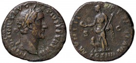 ROMANE IMPERIALI - Antonino Pio (138-161) - Asse - Testa laureata a d. /R La Munificenza stante a s. con corona e scettro, ai suoi piedi, un leone C. ...