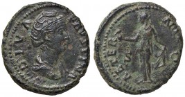 ROMANE IMPERIALI - Faustina I (moglie di A. Pio) - Asse - Busto drappeggiato a d. /R L'Eternità stante a s. con globo sormontato da una fenice; con la...