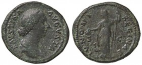 ROMANE IMPERIALI - Faustina II (moglie di M. Aurelio) - Asse - Busto diademato e drappeggiato a d. /R Giunone stante a s. con patera e scettro; ai suo...