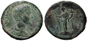 ROMANE IMPERIALI - Commodo (177-192) - Asse - Testa laureata a d. /R L'Ilarità stante a s. con cornucopia e palma C. 218 (AE g. 9,59)
qBB