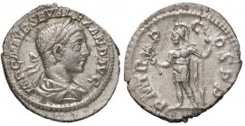 ROMANE IMPERIALI - Alessandro Severo (222-235) - Denario - Busto laureato e drappeggiato a d. /R Marte stante a s. con ramo d'ulivo e lancia volta in ...