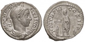 ROMANE IMPERIALI - Alessandro Severo (222-235) - Denario - Busto laureato e drappeggiato a d. /R L'Imperatore sacrificante a s. presso un tripode C. 3...