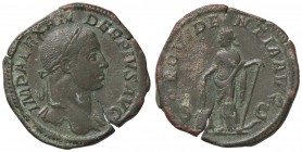ROMANE IMPERIALI - Alessandro Severo (222-235) - Sesterzio - Busto laureato a d. /R La Provvidenza stante a s. con spighe e ancora, ai suoi piedi un m...