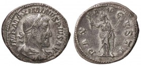 ROMANE IMPERIALI - Massimino I (235-238) - Denario - Busto laureato e corazzato a d. /R La Pace stante a s. con ramo d'ulivo e scettro C. 31; RIC 12 (...