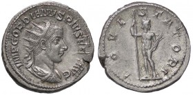 ROMANE IMPERIALI - Gordiano III (238-244) - Antoniniano - Busto radiato, drappeggiato e corazzato a d. /R Giove stante di fronte e la testa a d. con f...