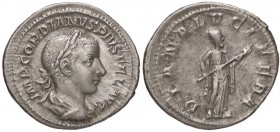 ROMANE IMPERIALI - Gordiano III (238-244) - Denario - Busto laureato e drappeggiato a d. /R Diana Lucifera stante a d. con una torcia accesa C. 69; RI...