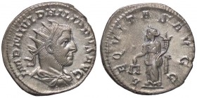 ROMANE IMPERIALI - Filippo I (244-249) - Antoniniano - Busto radiato a d. /R L'Equità stante a s. con bilancia e cornucopia C. 9; RIC 27b (AG g. 4,06)...