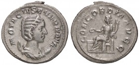 ROMANE IMPERIALI - Otacilia Severa (moglie di Filippo I) - Antoniniano - Busto diademato a d. su crescente /R La Concordia seduta a s. con patera e co...