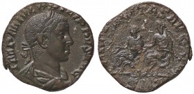 ROMANE IMPERIALI - Filippo II (247-249) - Sesterzio - Busto laureato a d. /R Filippo padre e figlio seduti a s. su sedia curule C. 18 (10 Fr.); RIC 26...