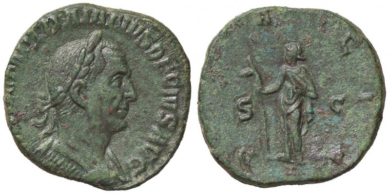ROMANE IMPERIALI - Traiano Decio (249-251) - Sesterzio - Busto laureato e corazz...