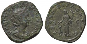 ROMANE IMPERIALI - Erennia Etruscilla (moglie di Traiano Decio) - Sesterzio - Busto drappeggiato e diademato a d. /R La Fecondità stante a s. con corn...