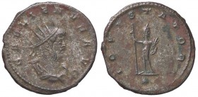 ROMANE IMPERIALI - Gallieno (253-268) - Antoniniano - Busto radiato e drappeggiato a d. /R Giove stante di fronte con scettro e fulmine C. 388 (MI g. ...