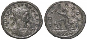 ROMANE IMPERIALI - Aureliano (270-275) - Antoniniano - Busto radiato e corazzato a d. /R Il Sole stante a s. con globo e la mano d. alzata, ai suoi pi...