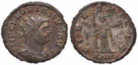 ROMANE IMPERIALI - Floriano (276) - Antoniniano - Busto radiato e corazzato a d. /R La Fedeltà stante a s. con scettro e insegna trasversale C. 25 (MI...