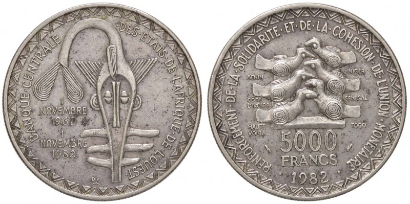 ESTERE - AFRICA OCCIDENTALE FRANCESE - Unione degli Stati - 5.000 Franchi 1982 -...