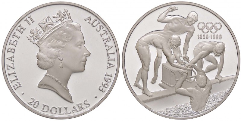 ESTERE - AUSTRALIA - Elisabetta II (1952) - 20 Dollari 1993 - Olimpiadi AG
FS