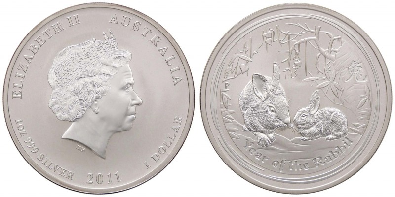 ESTERE - AUSTRALIA - Elisabetta II (1952) - Dollaro 2011 - Anno del coniglio Kr....