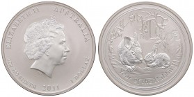 ESTERE - AUSTRALIA - Elisabetta II (1952) - Dollaro 2011 - Anno del coniglio Kr. 1475 AG
FS