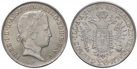 ESTERE - AUSTRIA - Ferdinando I d'Asburgo-Lorena (1835-1848) - 20 Kreuzer 1848 A Kr. 2208 AG Striature di conio al D/
qFDC/FDC