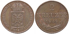 ESTERE - AUSTRIA - Rivoluzione (1848-1849) - 2 Kreuzer 1848 A Kr. 2188 CU
qSPL