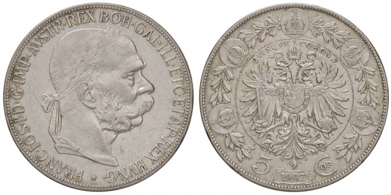 ESTERE - AUSTRIA - Francesco Giuseppe (1848-1916) - 5 Corone 1907 Kr. 2807 AG
q...