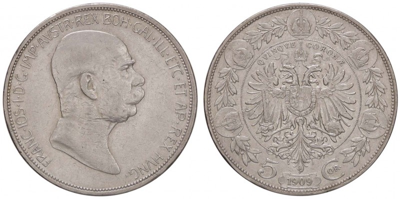 ESTERE - AUSTRIA - Francesco Giuseppe (1848-1916) - 5 Corone 1909 - Testa piccol...