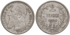 ESTERE - BELGIO - Leopoldo II (1865-1909) - 2 Franchi 1904 Kr. 58.1 R AG DES BELGES
BB/BB+