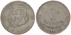 ESTERE - BOLIVIA - Repubblica (1825) - Mezzo Melgarejo 1865 Kr. 145.1 R AG Barba lunga
qBB
